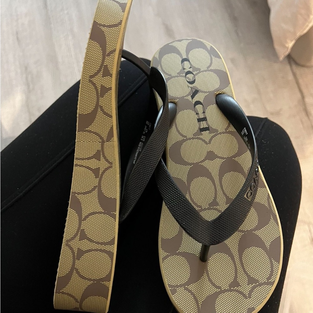 Coach Brown and Black Sandals
